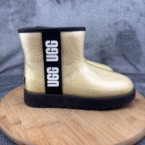 UGG Boots Womens Size 5 Yellow Rubber Waterproof Shearling Lined Ankle Winter